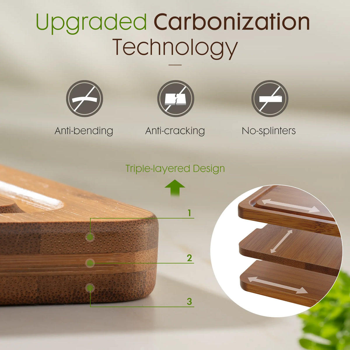 4-Piece Bamboo Cutting Board Set with Holder