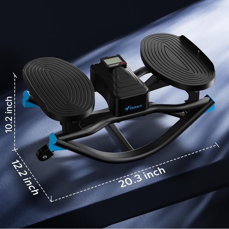 Hydraulic Fitness Stepper | LCD Monitor & Resistance Bands | 330LBS Weight Capacity