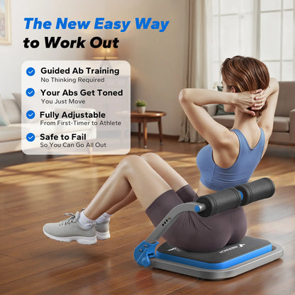 Sit-Up Exercise Equipment, 3-Level Adjustable Ab Crunch Machine Roll-up Machine, Core Trainer for Body Shaping & Muscle Building