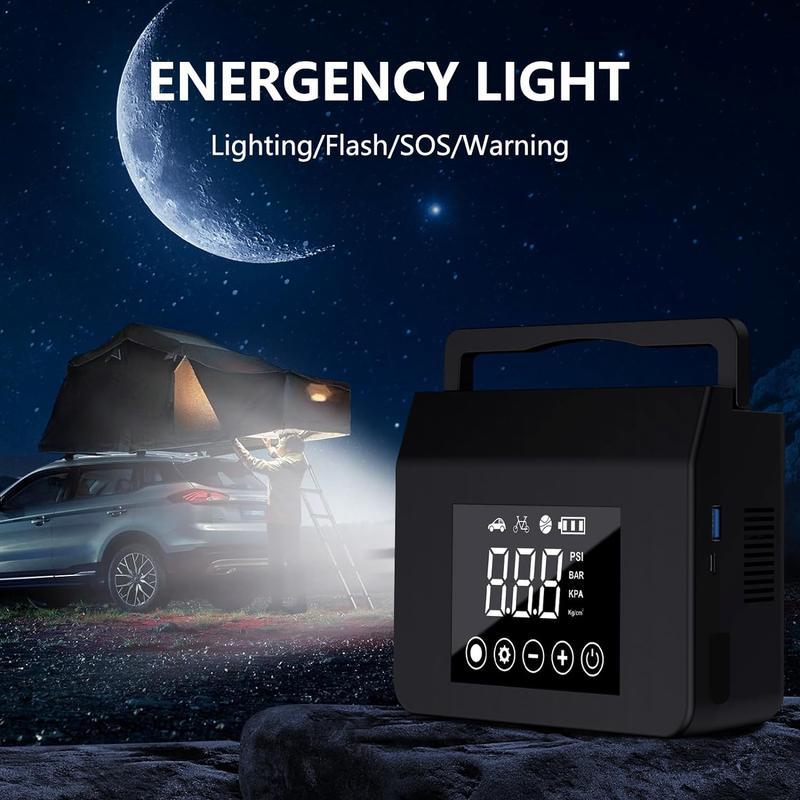 Portable Car Jump Starter with Air Compressor, (ALL Gas/7.0L Diesel) with 150PSI Tire Inflator, 12V Car Battery Jump Power,15000mAh Power Bank With LED Light