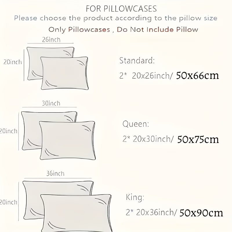 2pcs Set Satin Pillowcases | Soft, Breathable, Smooth Polyester Covers for Sleep, Machine Washable