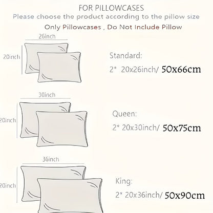 2pcs Set Satin Pillowcases | Soft, Breathable, Smooth Polyester Covers for Sleep, Machine Washable