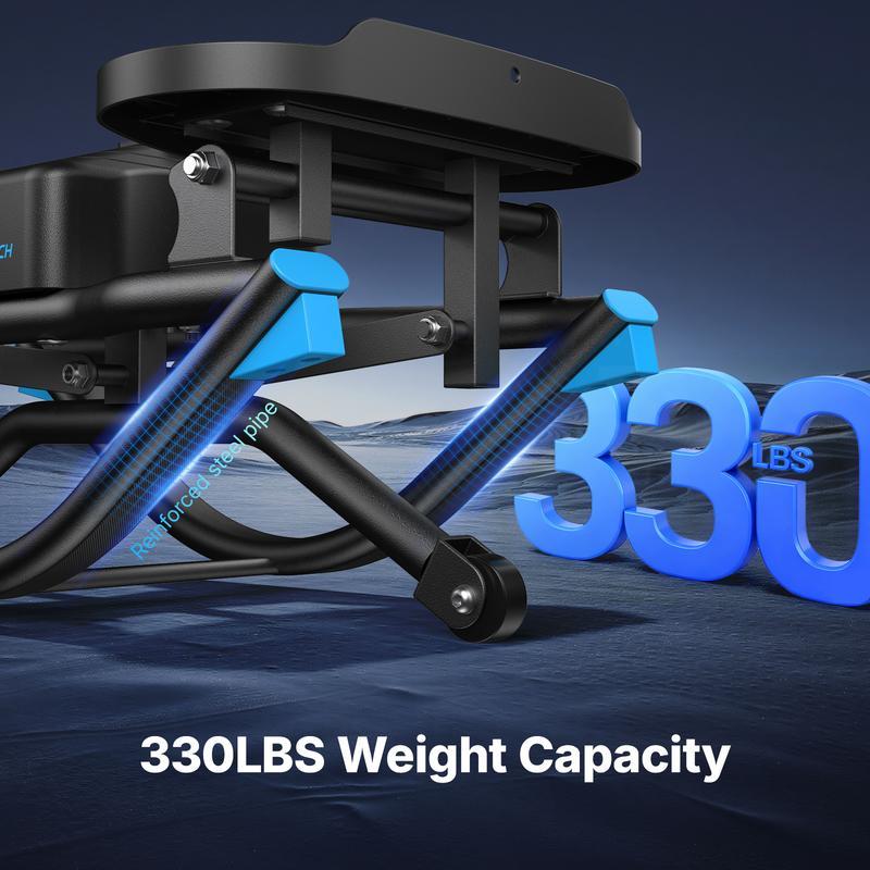 Hydraulic Fitness Stepper | LCD Monitor & Resistance Bands | 330LBS Weight Capacity
