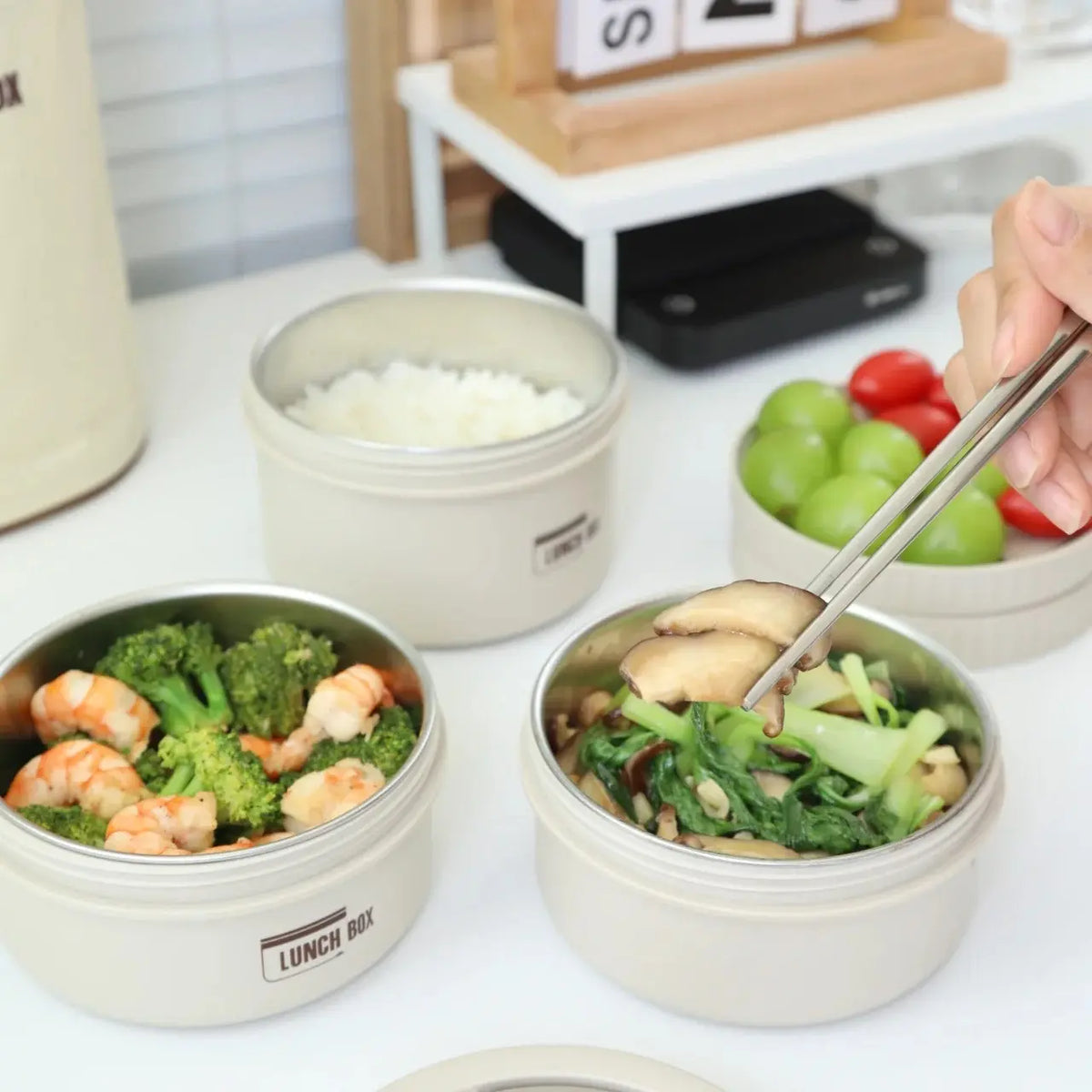 Portable Microwavable Stainless Steel Insulated Lunch Box Kit With Thermal Bag