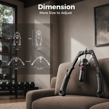 Adjustable Hydraulic Arm Trainer | 22-440lbs Foldable | Equipment with Ab Roller Wheel, Home Gym Exercise Equipment (Pad & Bag Incl.) for Men Women