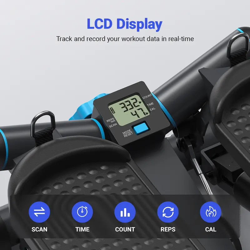 Hydraulic Fitness Stepper | LCD Monitor & Resistance Bands | 330LBS Weight Capacity