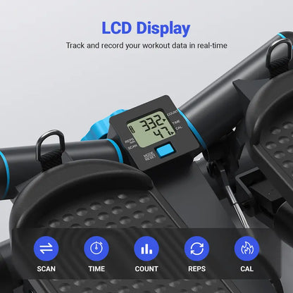 Hydraulic Fitness Stepper | LCD Monitor & Resistance Bands | 330LBS Weight Capacity