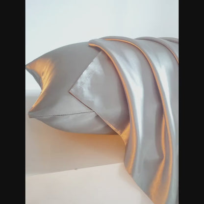 2pcs Set Satin Pillowcases | Soft, Breathable, Smooth Polyester Covers for Sleep, Machine Washable